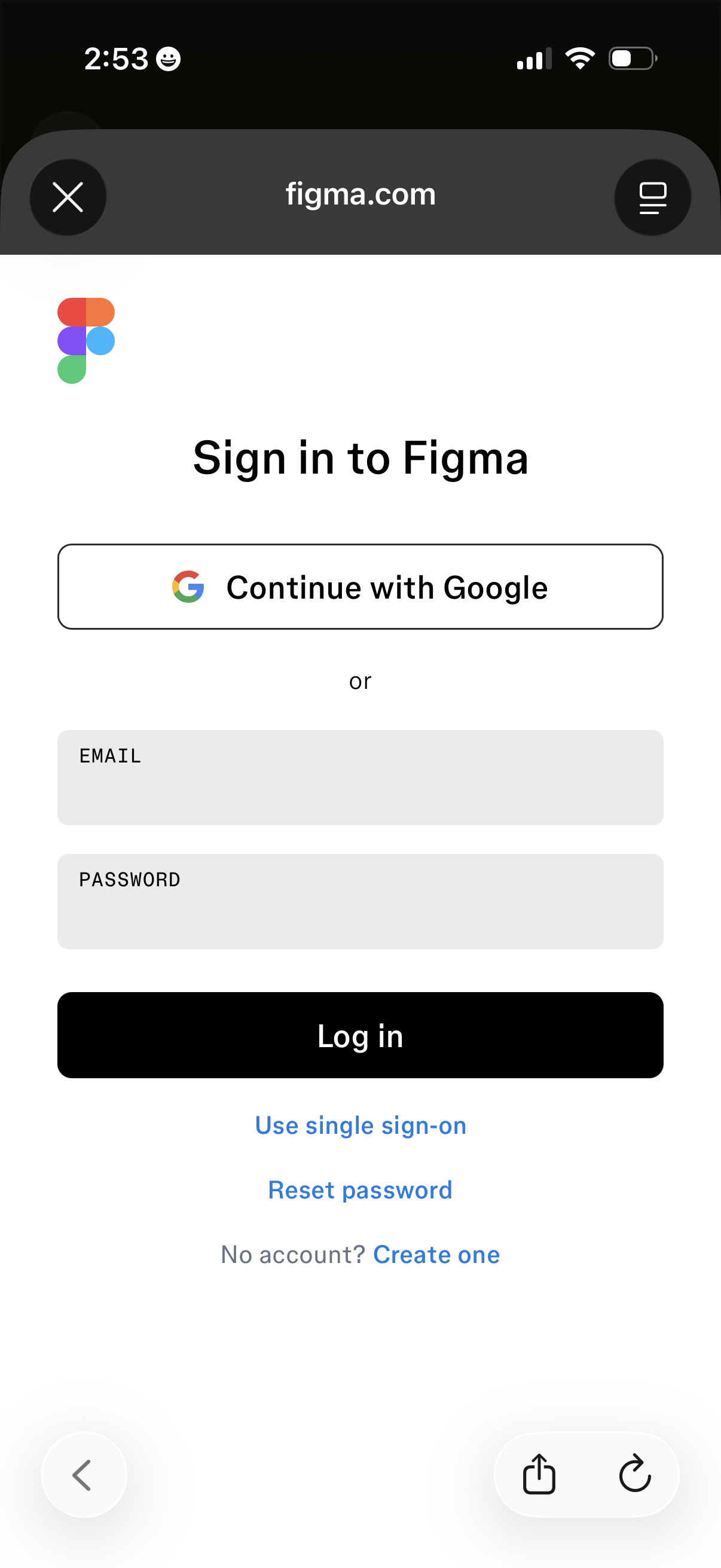 craft login screenshot